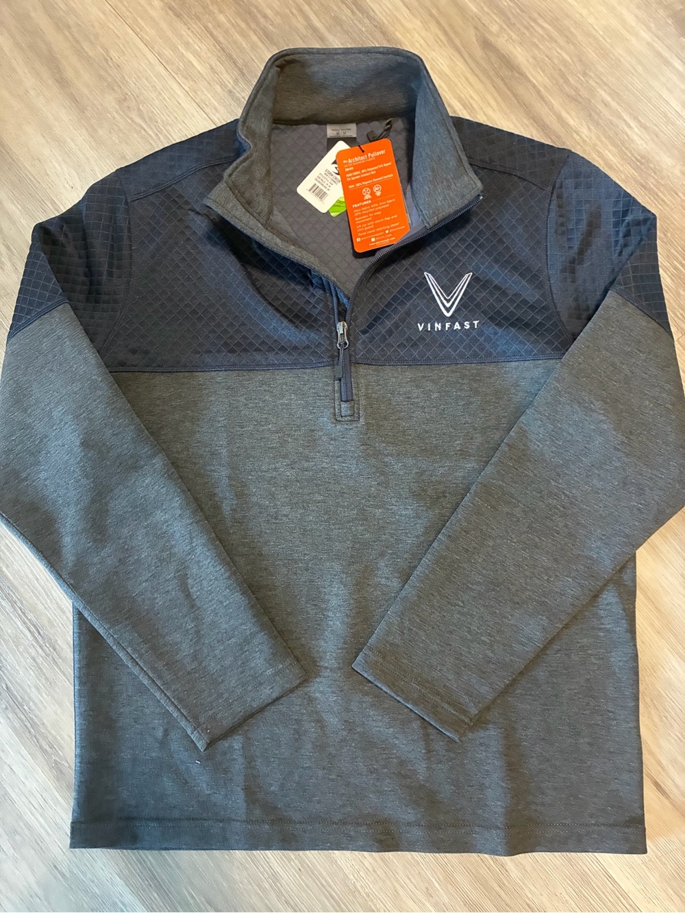 VinFast Men's Charcoal & Navy Lightweight Quarter-Zip Shirt Jacket